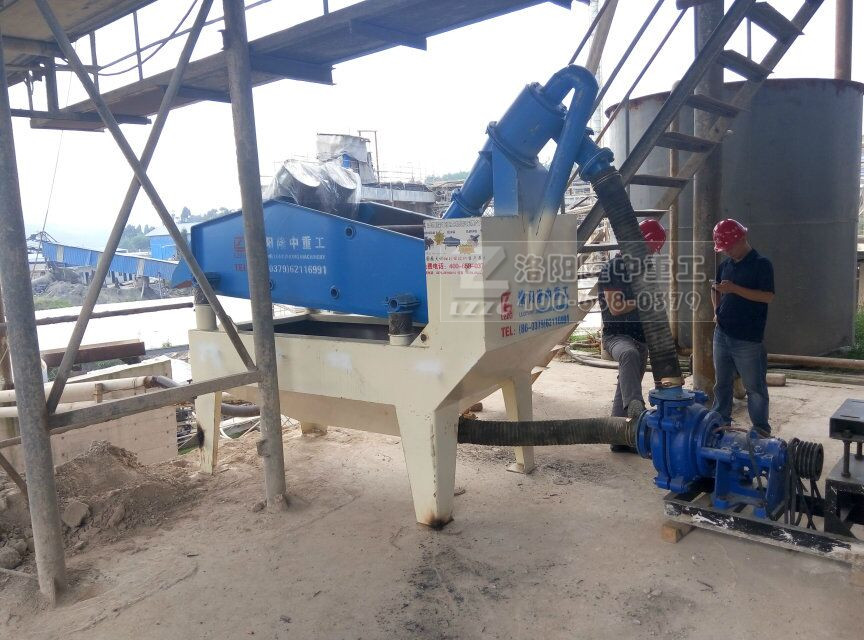 隆中细砂回收机用于云南某砂石生产线中